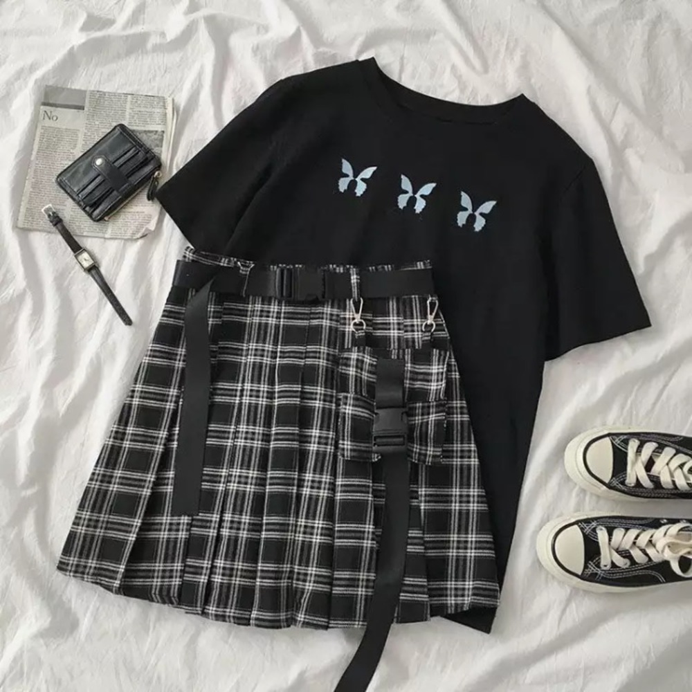 (HAVE UNTIL FEB 20 TO CLAIM) Two Piece Set, Plaid Skirt With Accessories